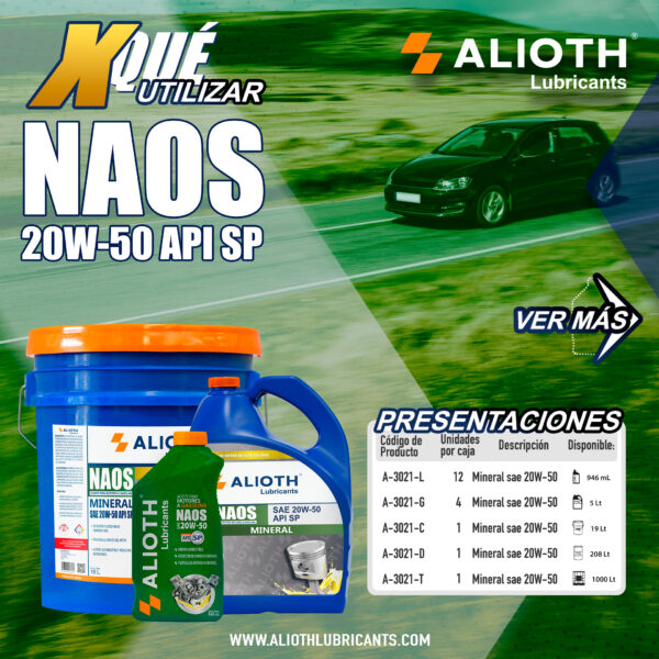 ALIOTH NAOS MINERAL SAE 20W-50 SP 946 mL - Imagen 7