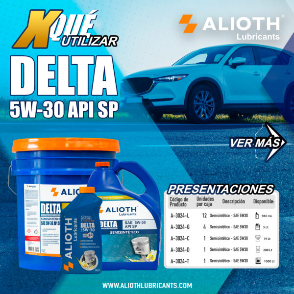 ALIOTH DELTA SEMISINTETICO SAE 5W-30 SP 208 L - Imagen 2