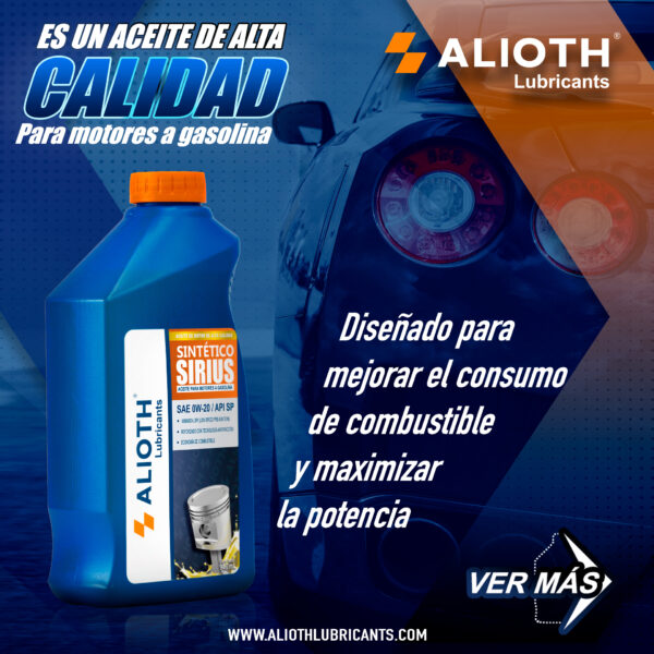 ALIOTH SIRIUS SINTETICO SAE 0W-20 SP  19 L - Imagen 5