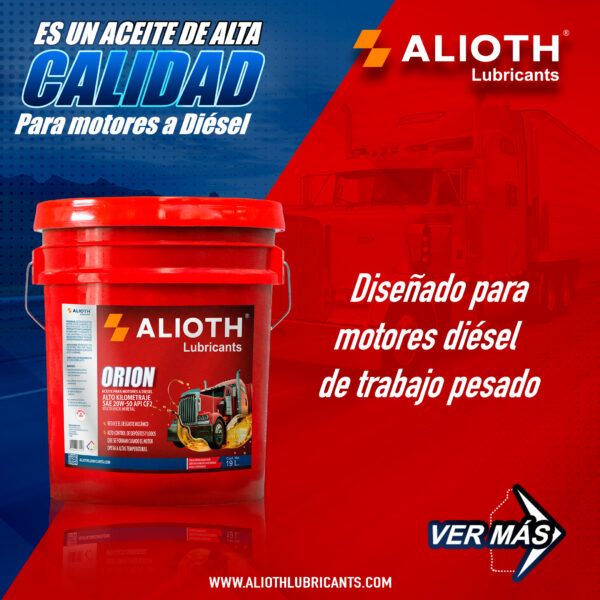 ALIOTH ORION MINERAL ALTO KILOMETRAJE SAE 20W-50 CF2 208 L - Imagen 6