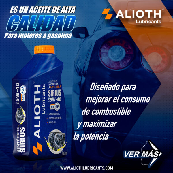 ALIOTH SIRIUS SINTETICO SAE 5W-40 SP 5 L - Imagen 6