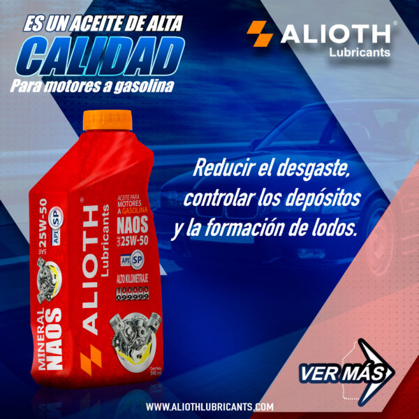 ALIOTH NAOS MINERAL SAE 25W-50 SP 946 mL - Imagen 8