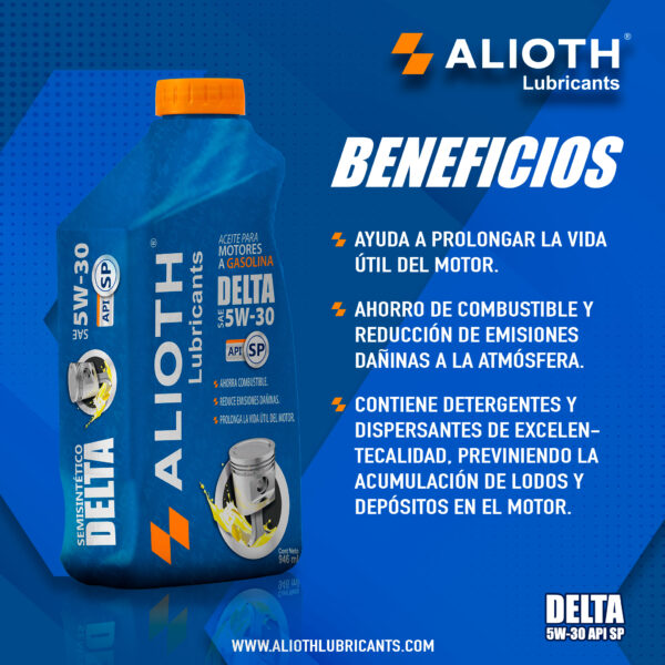 ALIOTH DELTA SEMISINTETICO SAE 5W-30 SP 208 L - Imagen 6