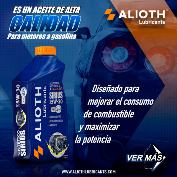 ALIOTH SIRIUS SINTETICO SAE 5W-30 SP 946 mL - Imagen 6